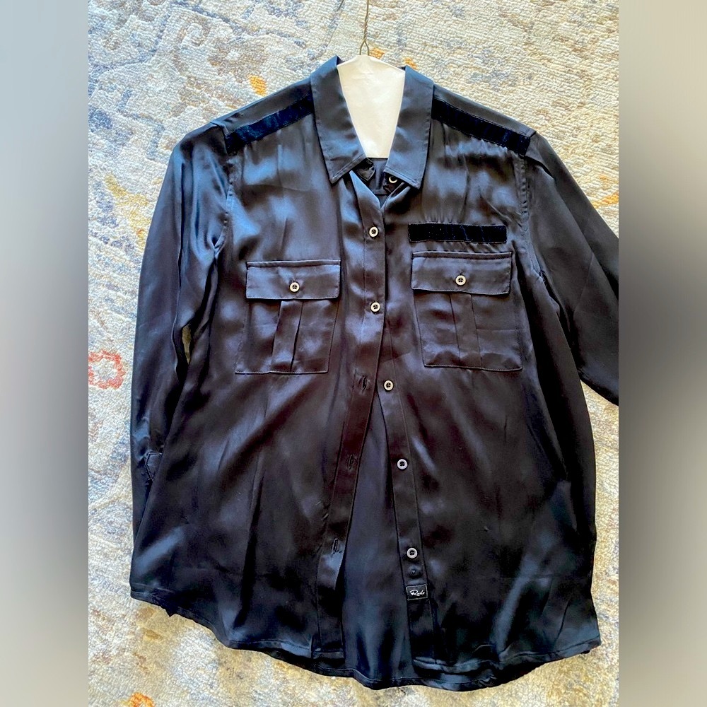 Rails silky button-up blouse